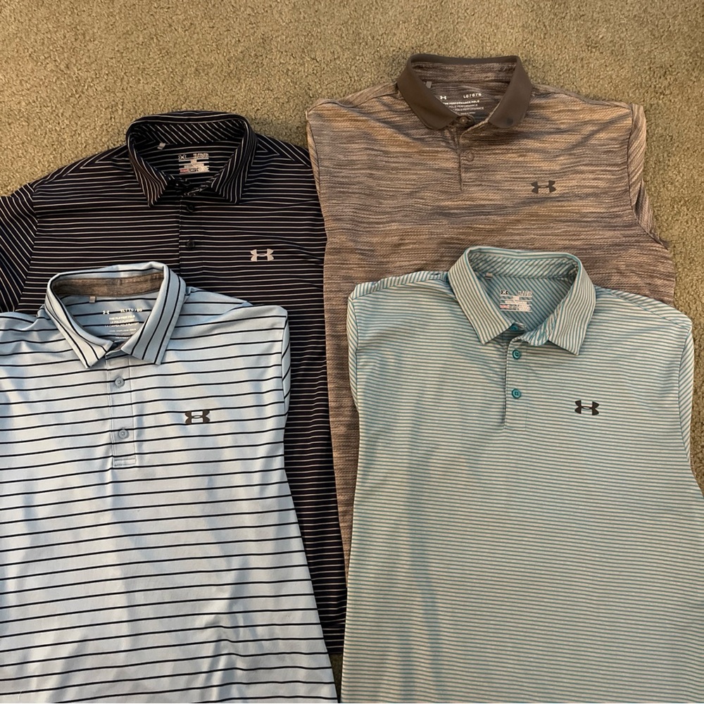 Set of 4 Under Armour Men's Golf Polos XL L